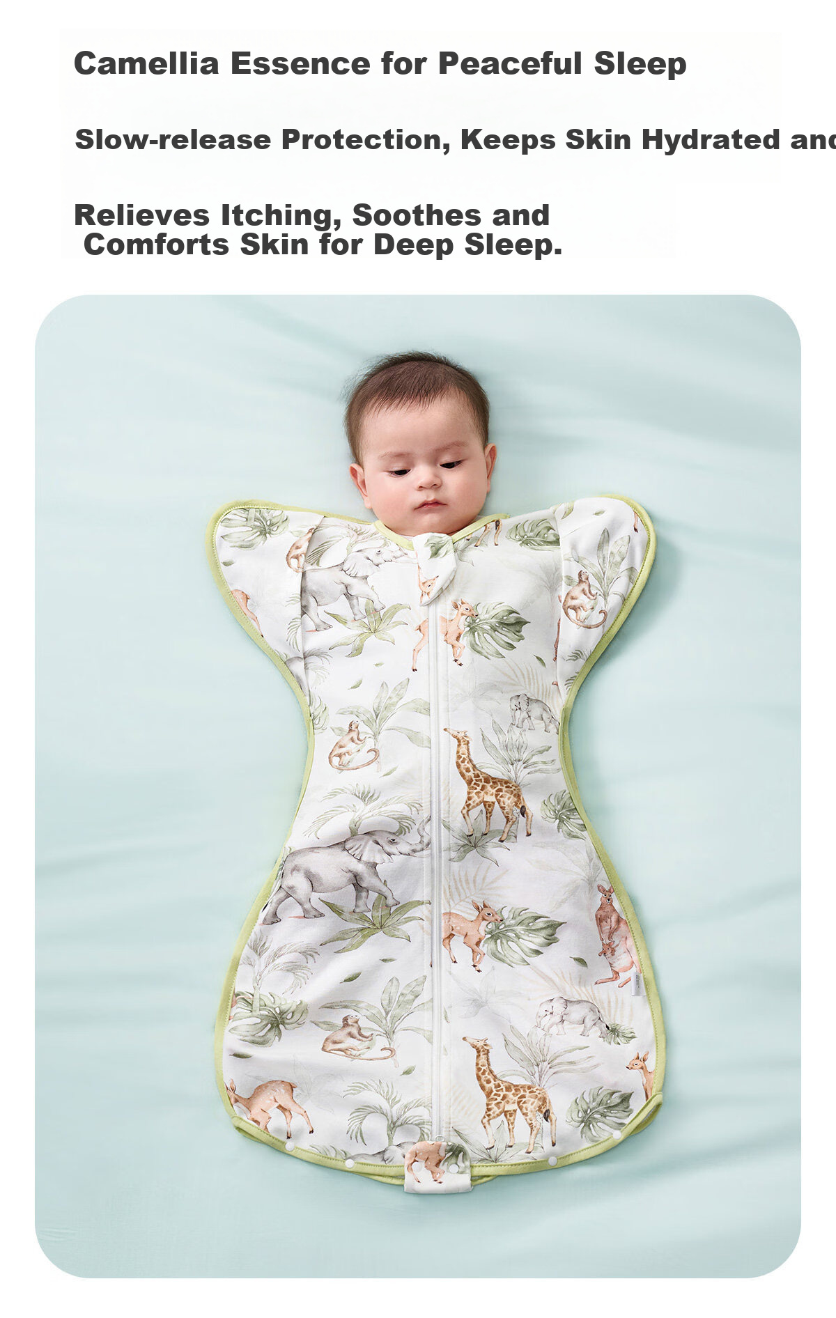 JOYNCLEON Newborn Baby Sleeping Bag Anti-Startle Swaddle Pure Cotton Kick-Proof Blanket Green L Jsd195963 10
