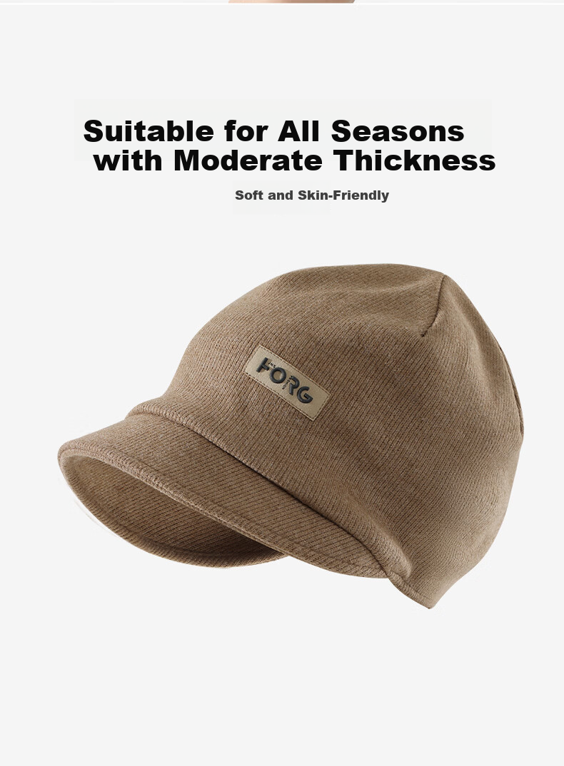 Yuzhaolin Women's Four-Season Windproof Warm Duckbill Headwrap Beanie Hat Beige 9