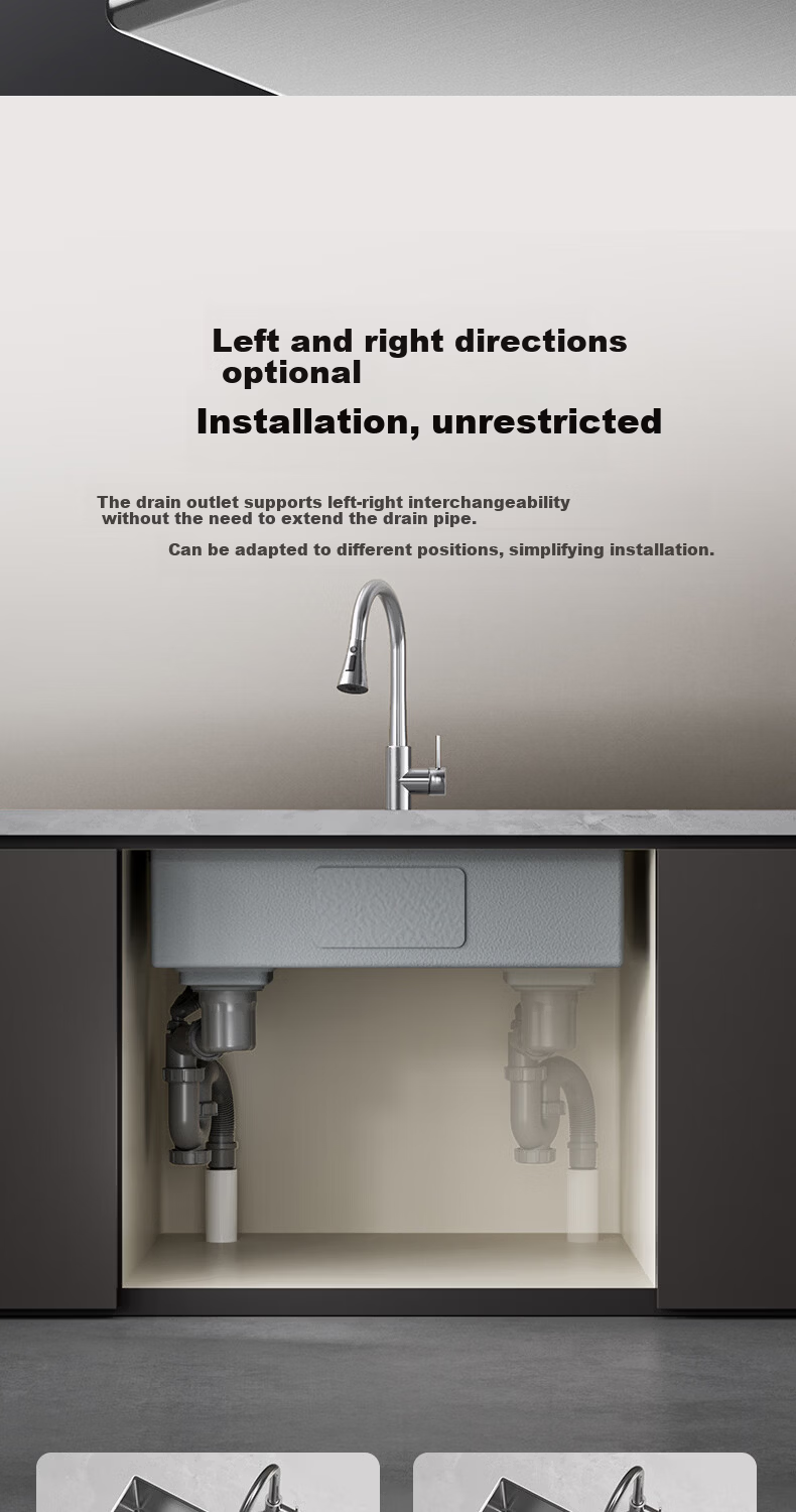 HIGOLD H1 Series Stainless Steel Slag Collection Roll-up Sink with Multifunctional Pull-out Faucet 60*43cm 14