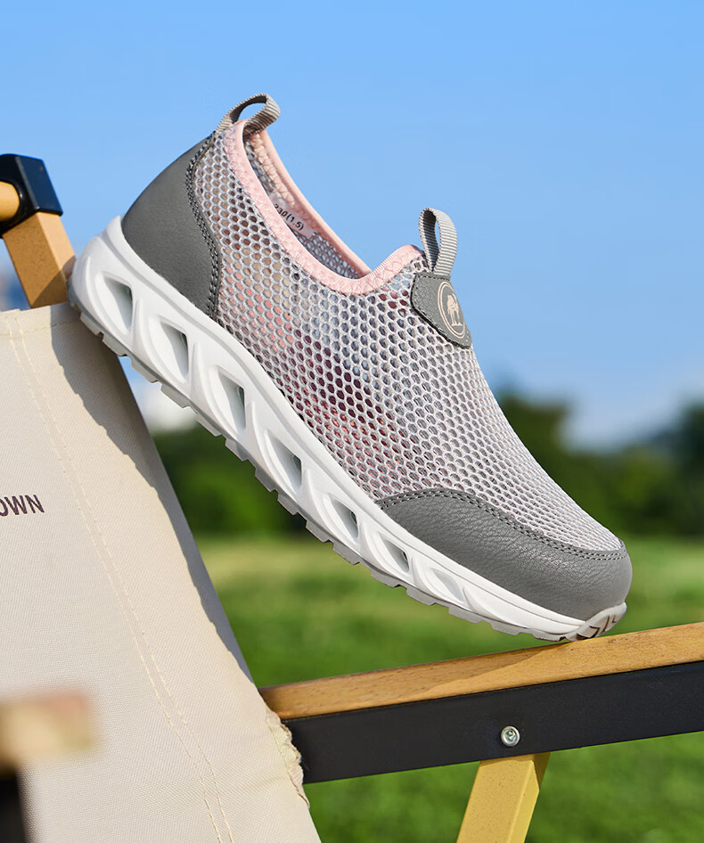 CAMEL Breathable Slip-On Mesh Casual Running Comfortable Thick-Soled Women's Shoes P26M391019 Light Pink Size 37 6