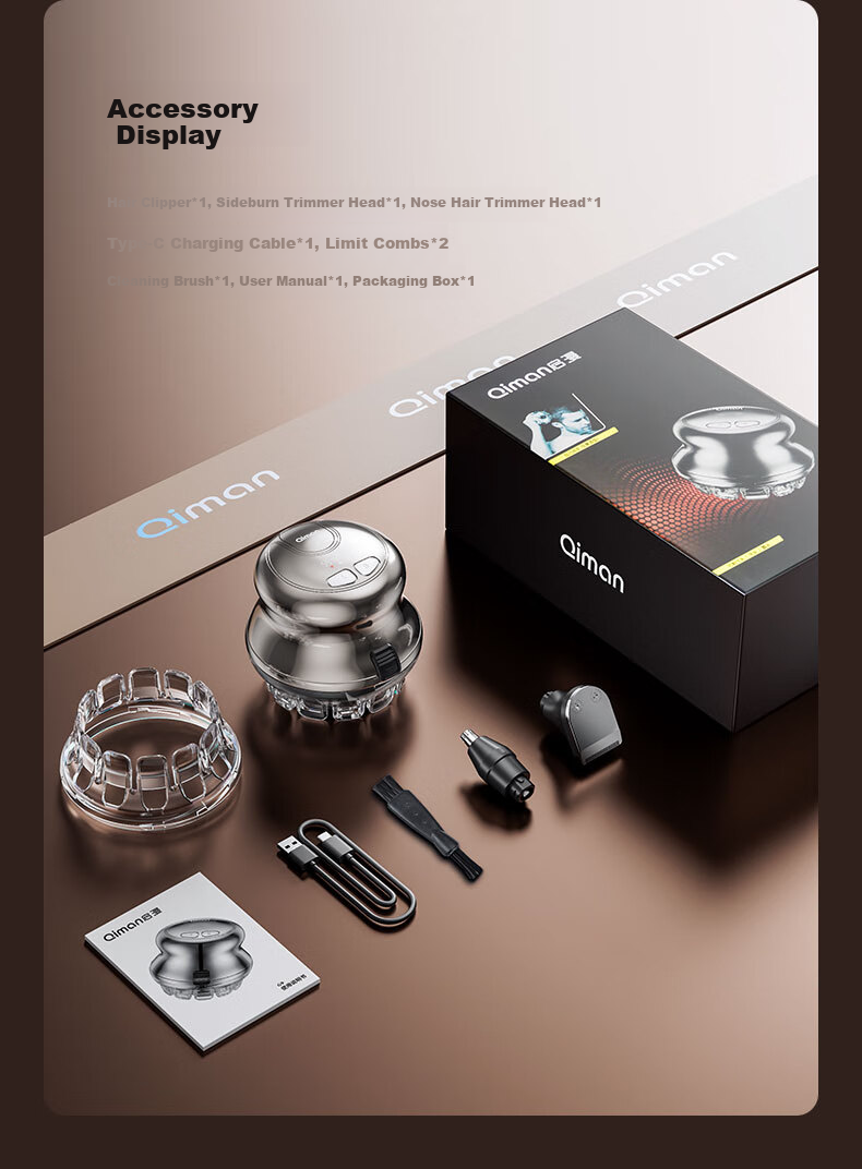 Qiman Self-Service Hair Clipper for Men, Hair Cutting Tool, DIY Hair Trimmer, Self-Cutting Tool for Tapered Hair, Lazy Person's Flying Saucer Hair Clipper, Hair Trimmer, Hair Cutting Device for Men, Birthday Gift for Dad 21