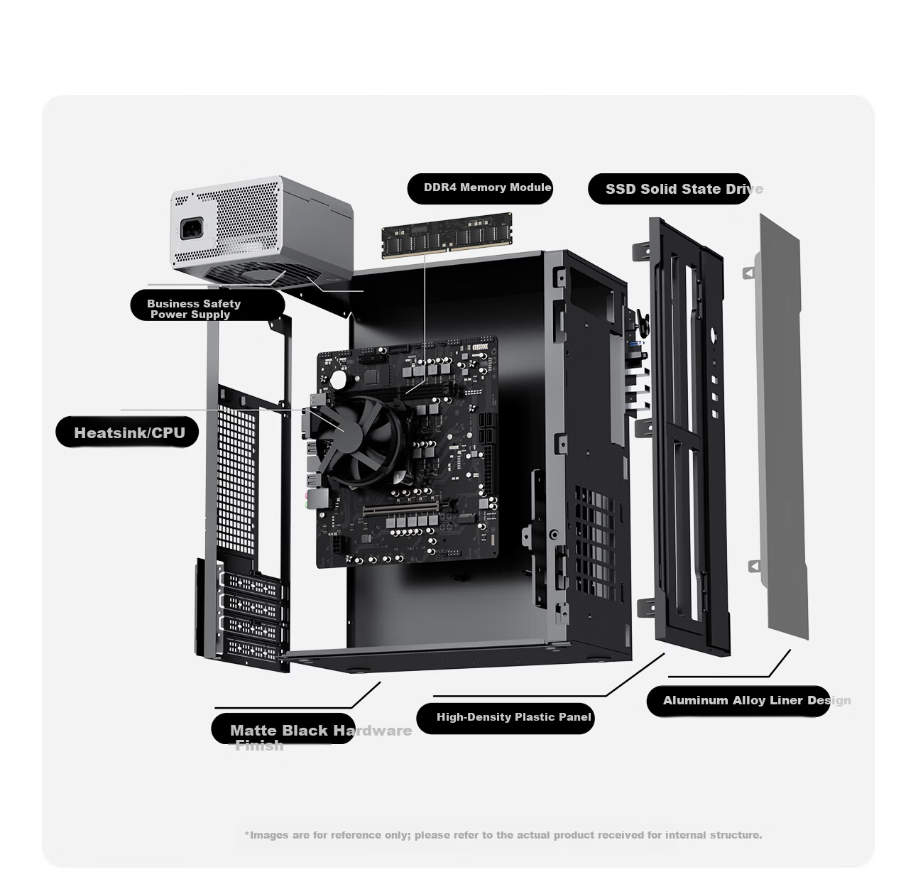 AOC Desktop Core i5 Office Business Computer Host Rongguang T260 (Core i5-10400 16GB 512GB 3-Year Onsite Service) 22