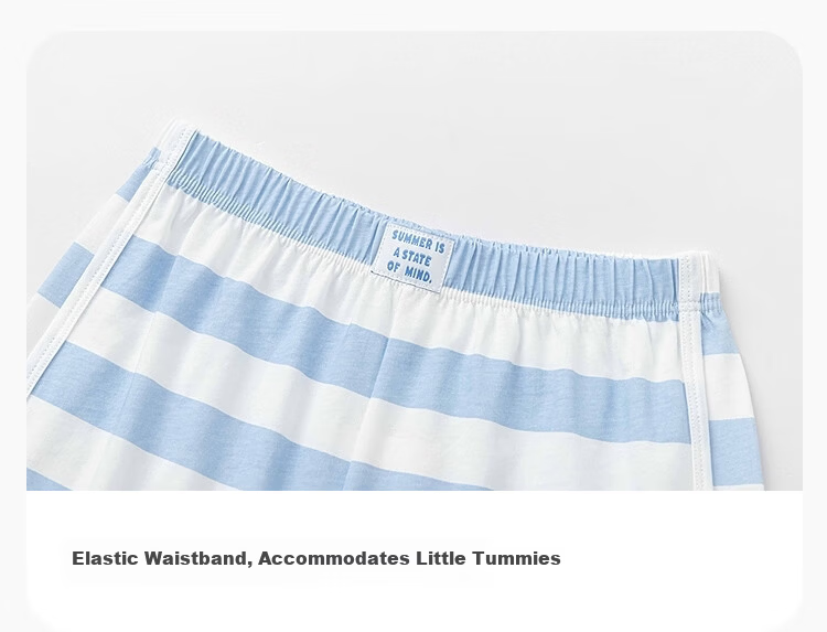 Balabala Kids Summer Shorts Boys Sleepwear Girls Pants Toddler Youth Cotton Soft Striped 3
