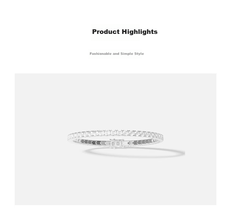 APM Monaco Micro Pave Zirconia Bracelet Minimalist Tennis Bracelet Silver White XS 1