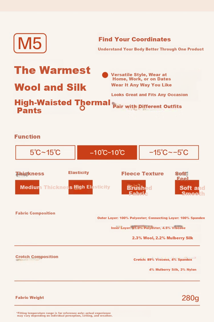 Langsha Men's Thin Autumn Winter Thermal Pants 10A Antibacterial Warm Ginger Wool Silk Cotton Underwear-Free Thermal Trousers for Men 11