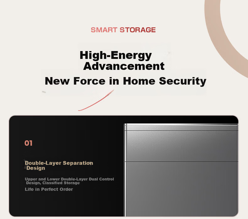 Tiger Brand Home Smart Bedside Safe Small All-Steel Integrated Hidden Anti-Theft Anti-Move Jewelry Storage Cabinet Elegant White Drawer Wireless Charging WIFI Unlock 2