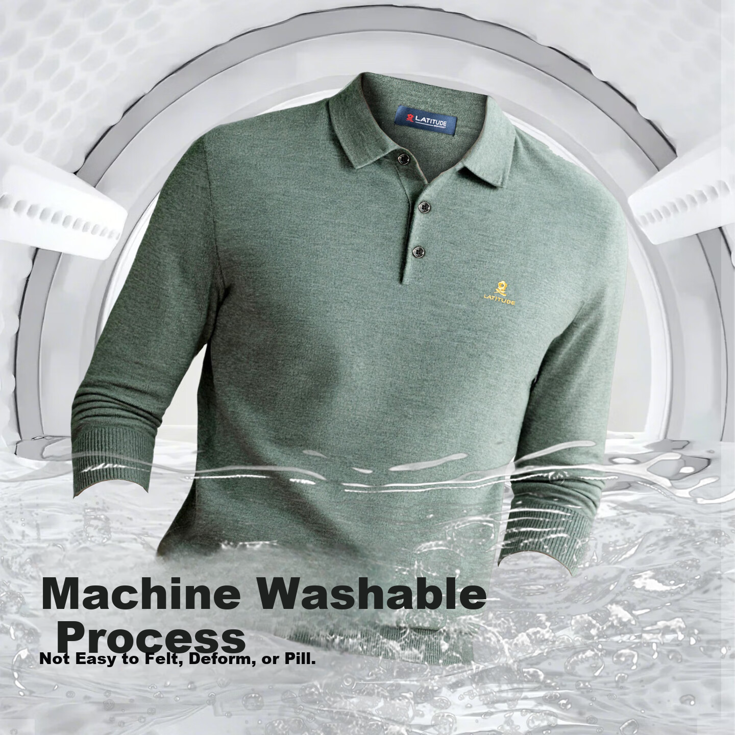 MONTAGUT New Year Men's Knit Sweater with Mulberry Silk and Wool Casual Navy Blue (Turn-down Collar) 3XL