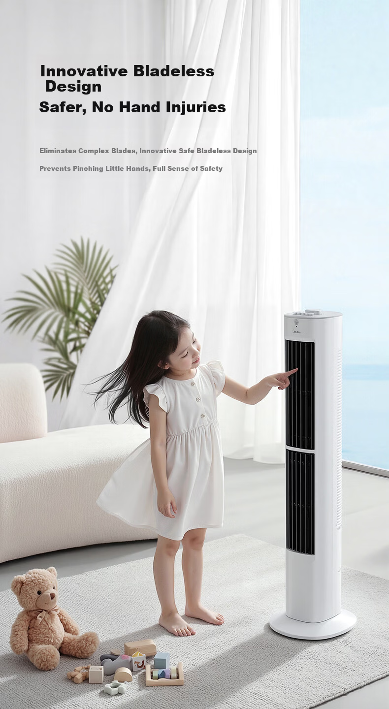 Midea [Mother and Baby Care] Dual Purification Bladeless Fan DC Inverter Quiet Tower Fan Voice Remote Control Floor Fan High Power Home Electric Fan AMS150J-GM 11