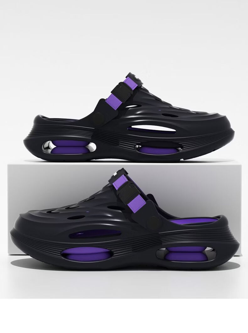 ZHIYING Men's Fishing Clogs Work Outdoor Sports Non-Slip Water Beach Sandals Black Size 42-43 8