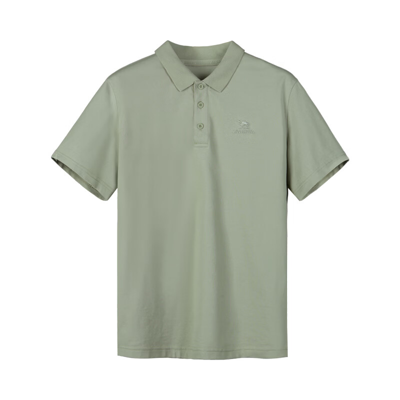 CAMEL Men's Quick-Dry Sports Polo Shirt, Casual Short Sleeve T-Shirt, Light Bean Green, Size M, Model C16BAXLN034