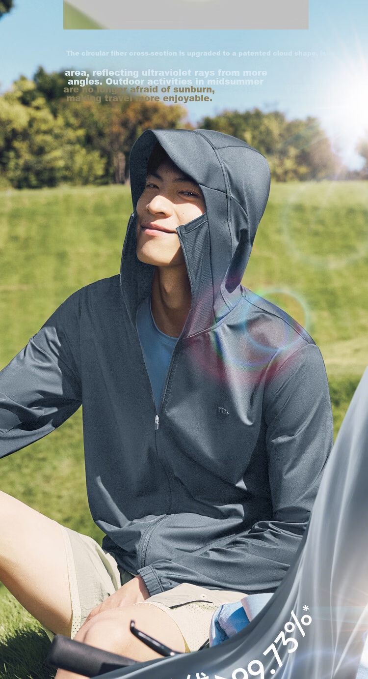 Beneunder Ice Silk Sun Protection Clothing for Men, UV-Resistant Jacket, Cool And Breathable Outdoor Fishing AL936 Twilight Black S 8