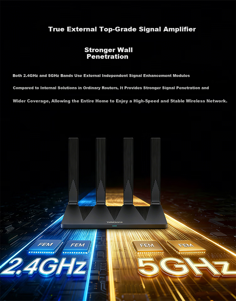 Tenda WiFi6+ Router [Taishan AX3000 Ultra] Gigabit Wall-Penetrating Signal Amplifier Enhanced Wireless Home AX12 Pro High-Performance Chip 2