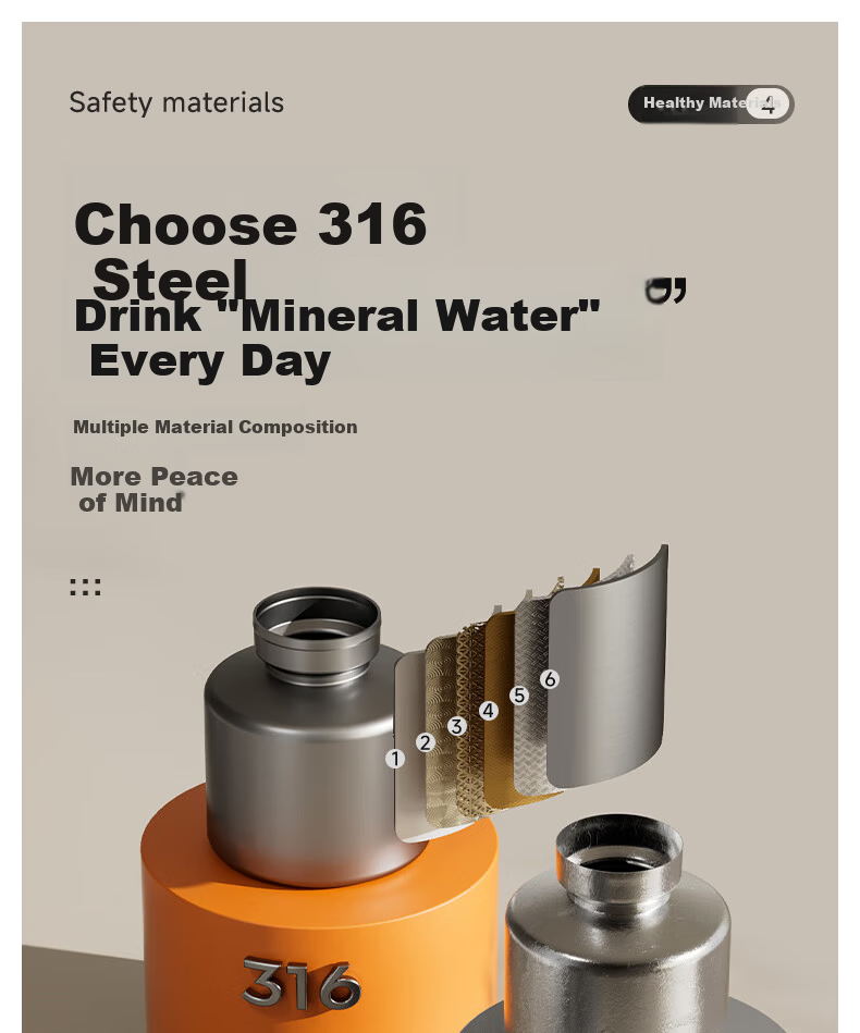 NRMEi Large Capacity Insulated Thermos Flask 72-Hour Heat Retention Stainless Steel 316 Tea Brewing Hot Water Pot 8