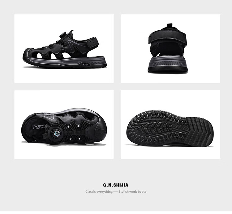 Bull Family Baotou Men's Summer Outdoor Breathable Mesh Soft Sole Versatile Creek Shoes Men's Beach Sandals 50