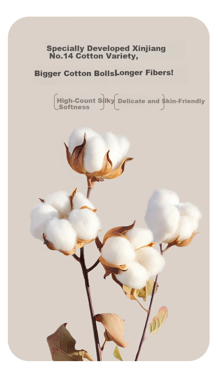MUJI Origin Series 60-Count Xinjiang Cotton Four-Piece Set Ultra-Soft Class A Antibacterial Pure Cotton Bedding Set 1.8/2.0m Bed Glacier Blue 4