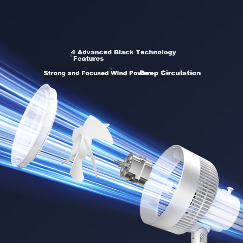 JD Jingzao 3D Circulation Air Circulator Fan Large Airflow Oscillating Electric Fan Quiet Desktop Small Fan Energy-Saving Floor Fan for Bedroom Living Room