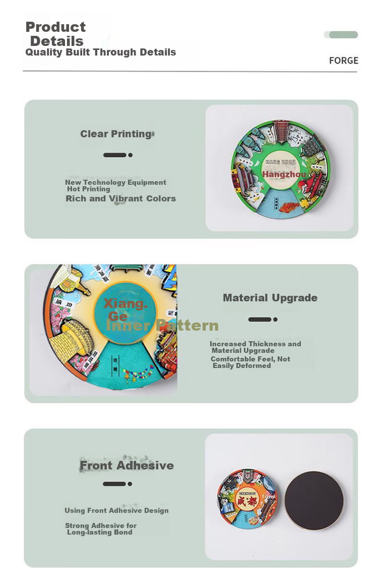 Yiju Changning Rotatable City Cultural Creative Refrigerator Magnet Travel Souvenir China City Landmark Spin Plate Luoyang 7