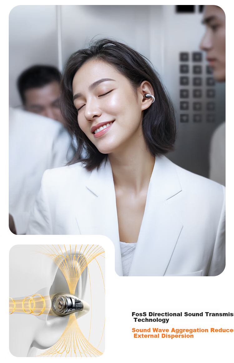 Linklike Ergonomic Certified Bluetooth Ear Clip-On Earphones 2026 Latest Model for Women Comfortable Long Wear Running 20