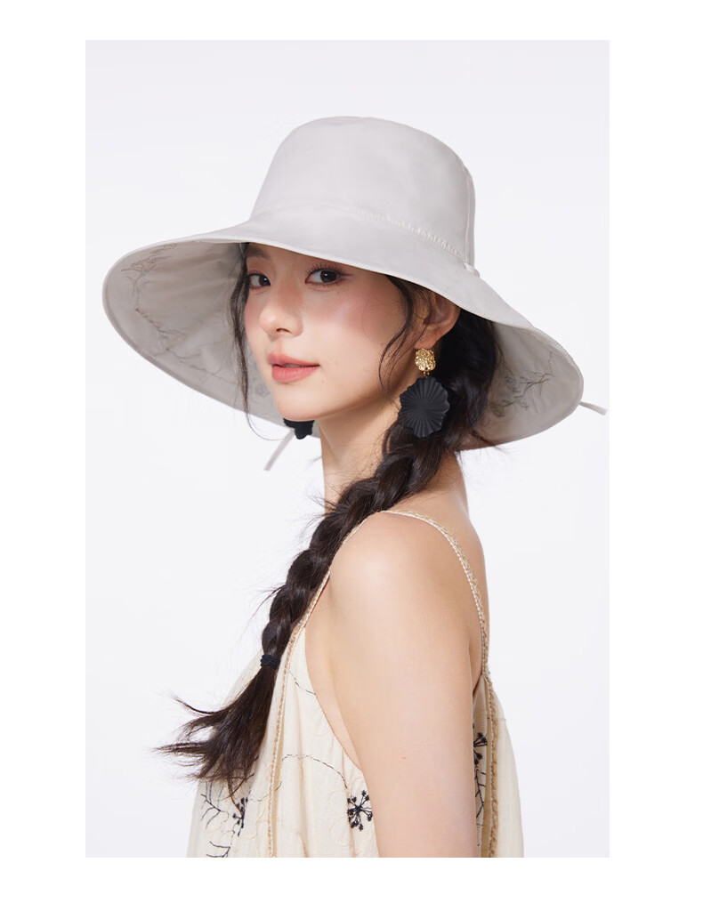 CACUSS Large Brim Sun Hat Women Summer Outdoor Cotton Embroidered Reversible Bucket Hat Pink 11