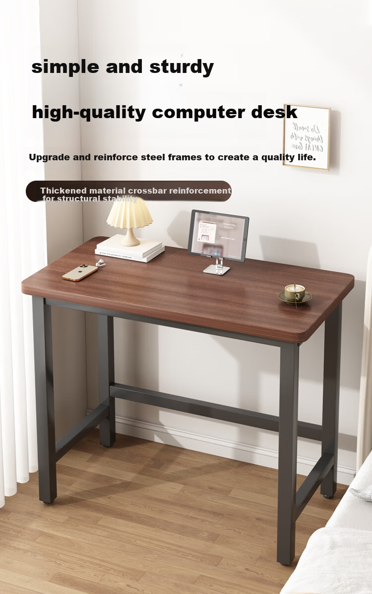 Zhuobo Computer Desk Desktop Study Table Home Small Table Bedside Table BZ58 Walnut 80x40cm 1