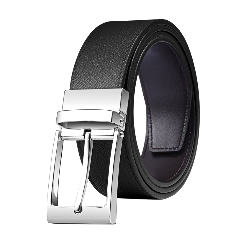 JD Original Genuine Leather Belt, New Style 2026 Stainless Steel Pin Buckle Belt for Men, Practical Birthday Gift for Husband Or Father, Size 110