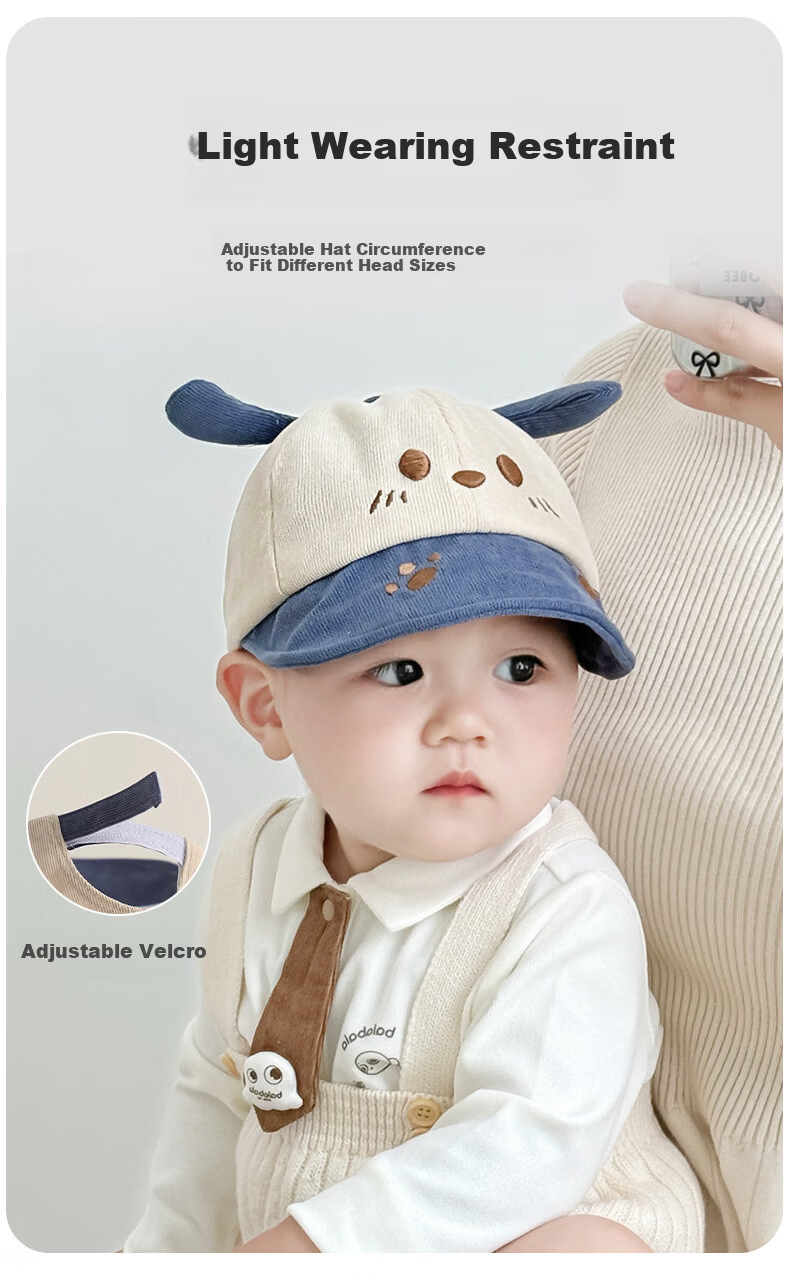 Aibao Baby Hat Spring and Autumn Cartoon Baseball Cap for Kids Outdoor Sunshade Blue Bear T150 4