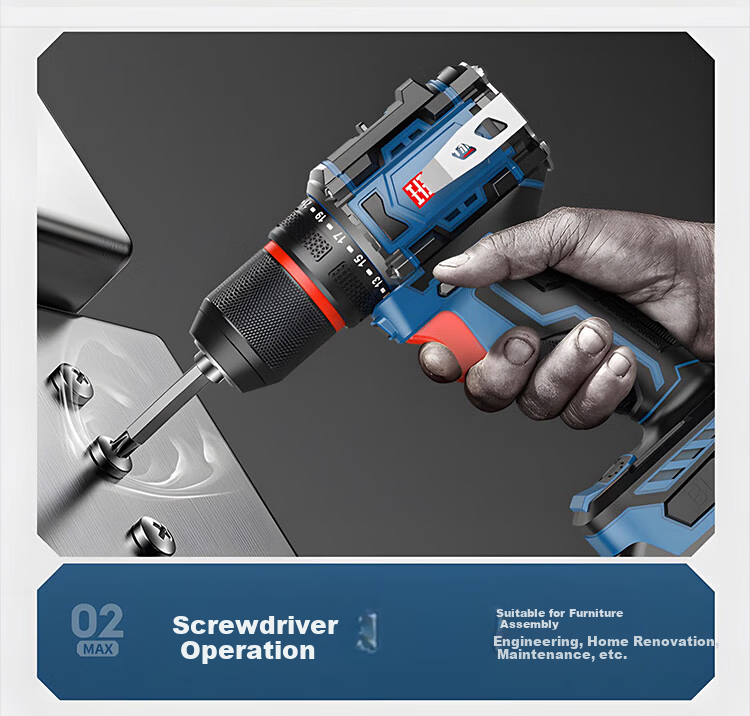 Bandison Cordless Electric Drill Household Rechargeable Screwdriver Lithium Battery Handheld Power Drill Electric Driver Power Tool 6