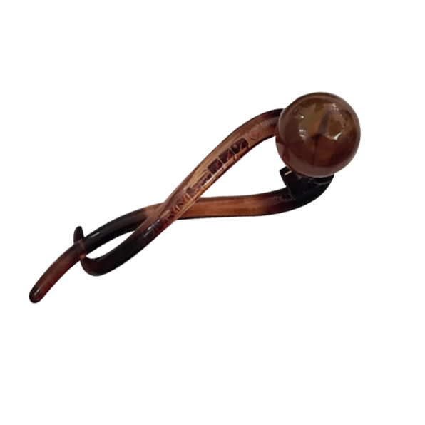Chense Coffee-Colored Pearl Barrette Hair Clip for Women's Bun Maker, Elegant Hair Claw Clip, Hair Accessory