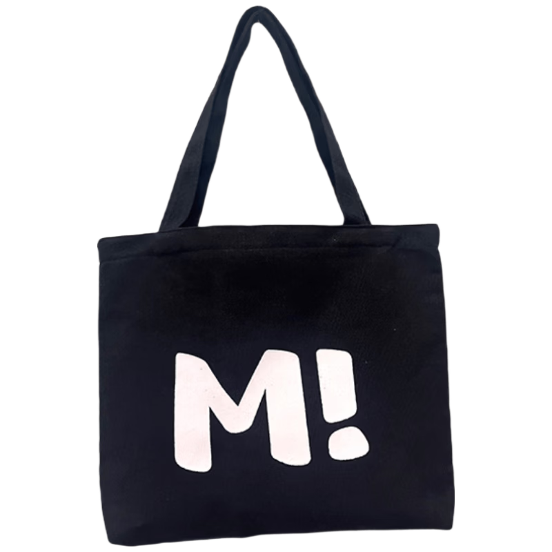 EEKIKS Handheld Storage Bag, Fashionable Canvas Bag for Travel And Work, Eco-Friendly Shopping Bag, Shoulder Bag, M Black
