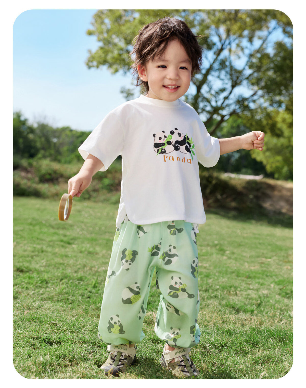 JOYNCLEON Baby Short Sleeve Set Boys and Girls Summer Long Pants Children's Thin Summer Two-Piece Outfit jtz205682 17