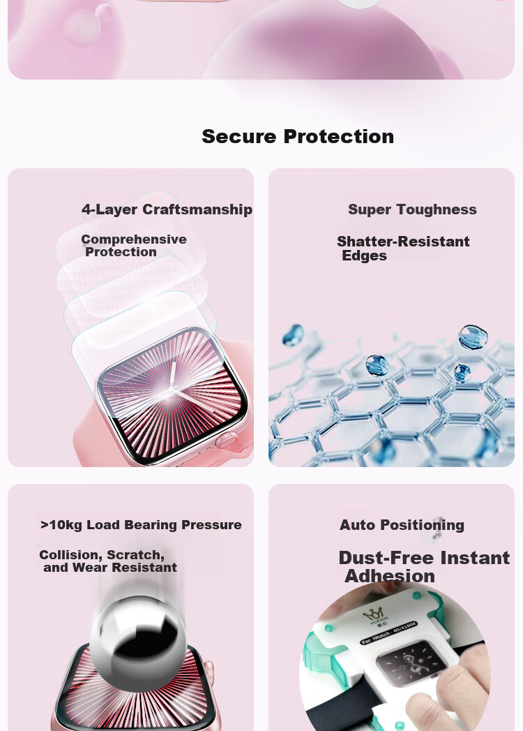 Mohou [2-Pack] Screen Protector for Apple Watch S11/S10, Full Coverage, Automatic Positioning, Anti-Scratch, Anti-Fingerprint, HD Hydrogel Film for Apple Watch 42MM 2