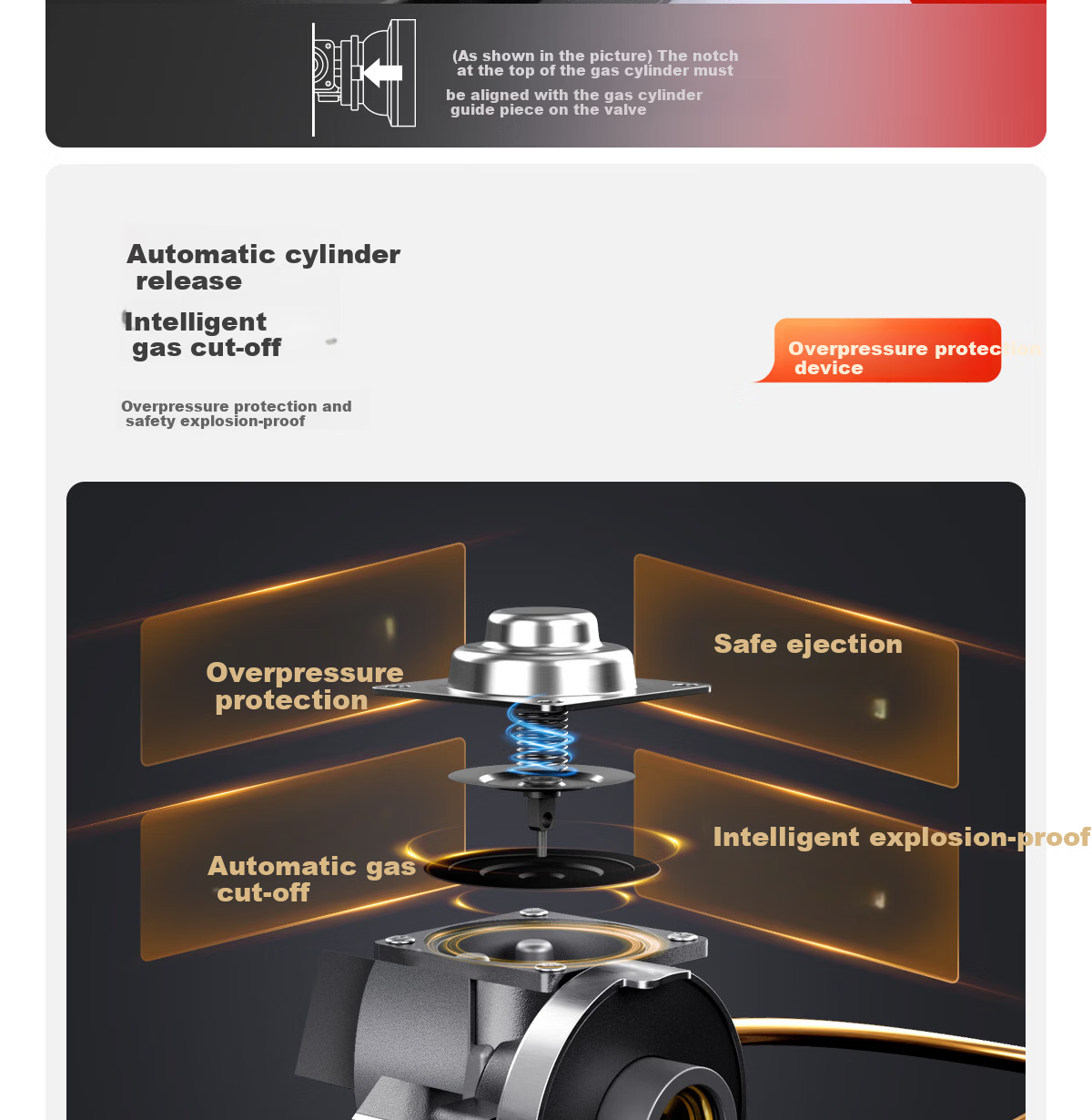 Beishanlang Outdoor Portable Gas Stove Windproof Explosion-Proof Camping Stove High Flame Magnetic Stove Household Gas Cooker Lanye Black 11