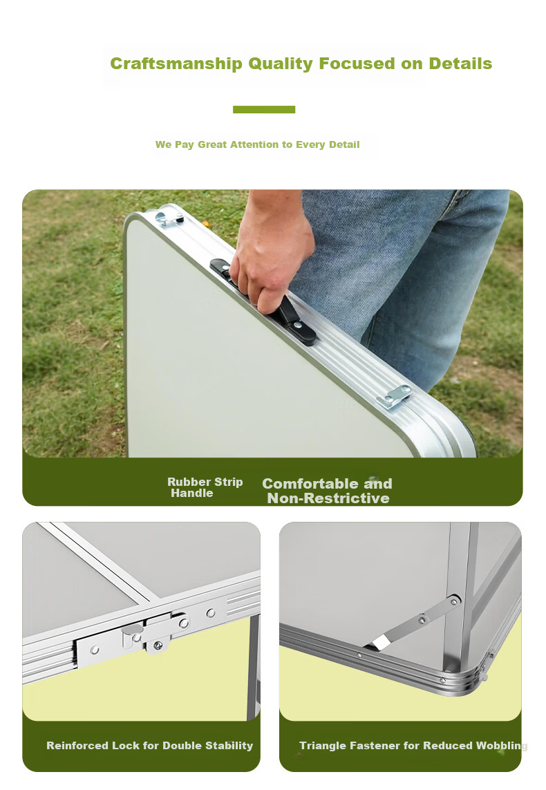 DU PONT Outdoor Folding Table Portable Long Promotional Table Aluminum Alloy Simple Camping Picnic Table and Chair 7
