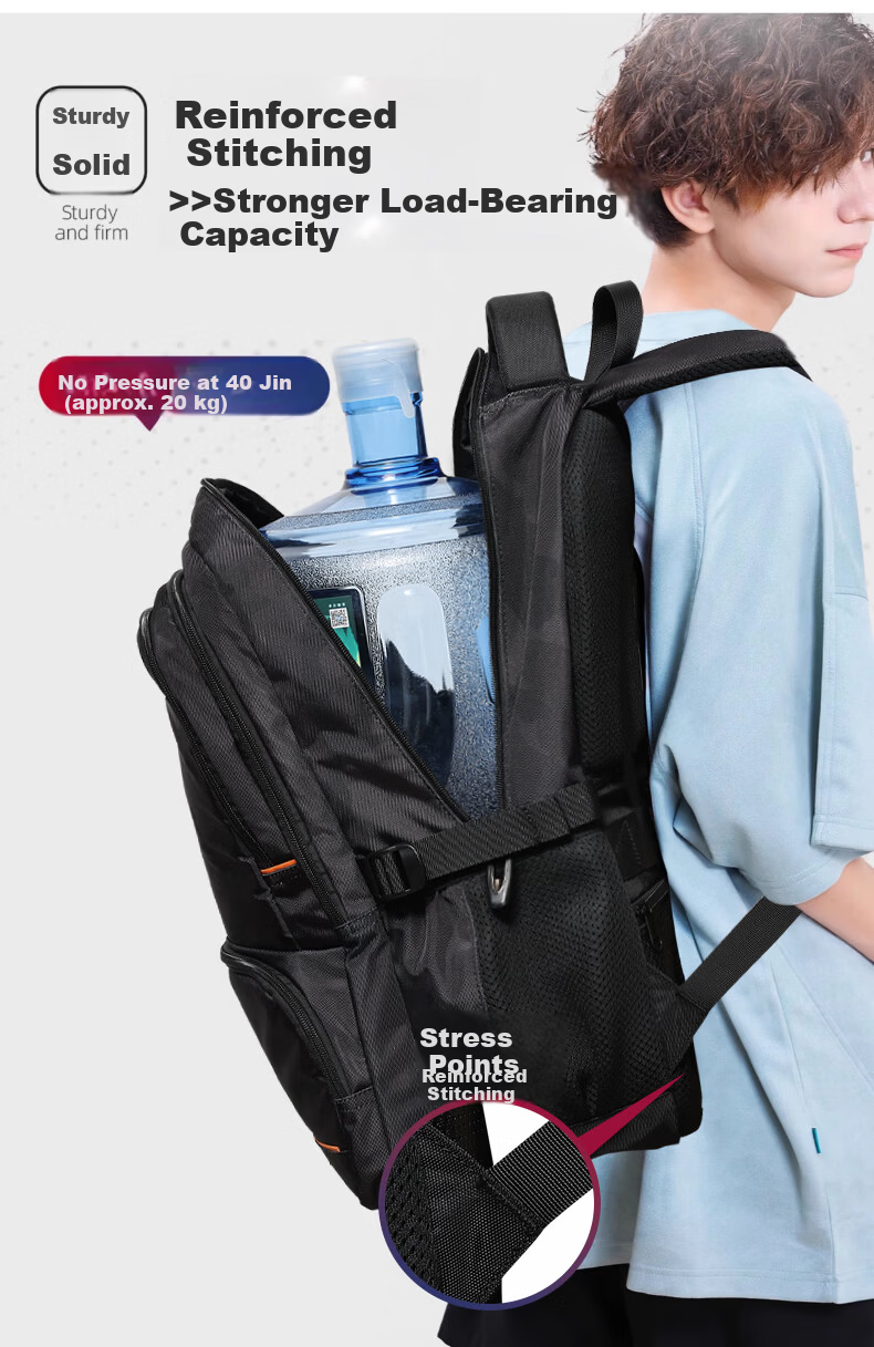 361° High School Student Backpack Large Capacity Water-Resistant Camouflage Black Travel Shoulder Bag for Middle and University Students 9