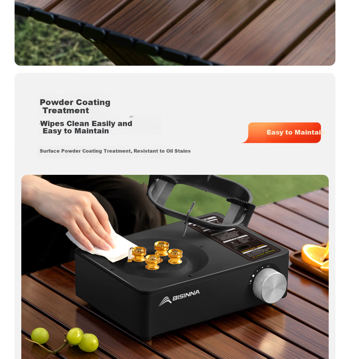 Beishanlang Outdoor Portable Gas Stove Windproof Explosion-Proof Camping Stove High Flame Magnetic Stove Household Gas Cooker Lanye Black 18