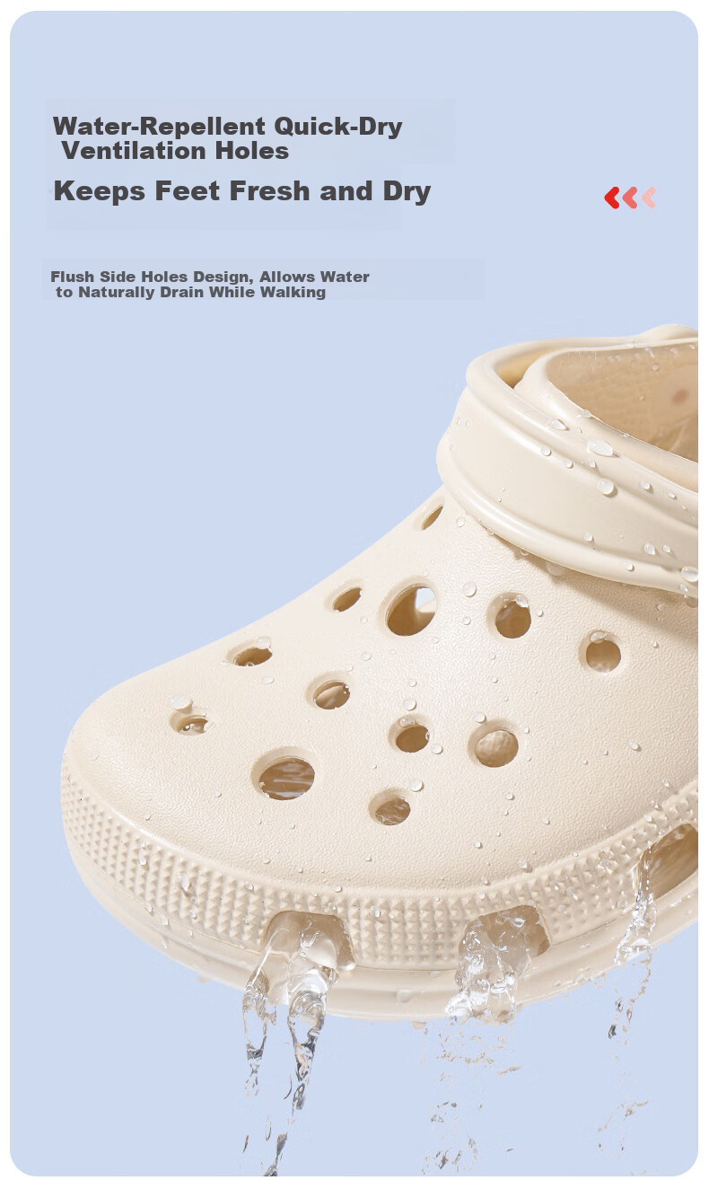 JD Jingzao Professional Non-Slip EVA Clog High-Value Odor-Resistant Outdoor Slippers for Women Khaki Size 39-40 6