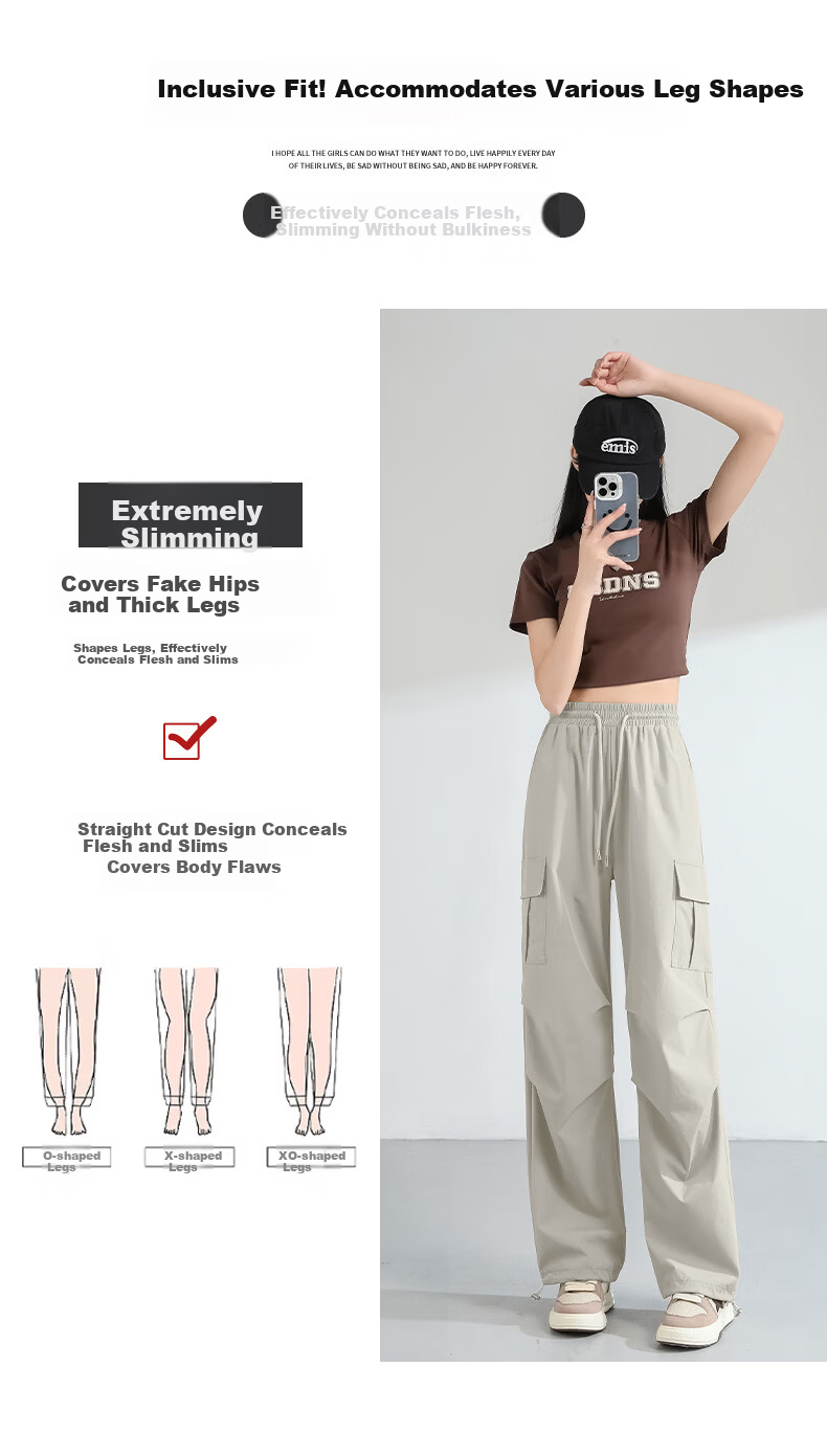 MJ STYLE Women's Workwear Straight-Leg Pants 2026 Spring Summer New Softshell Outdoor Sports Wide-Leg Casual Trousers 4