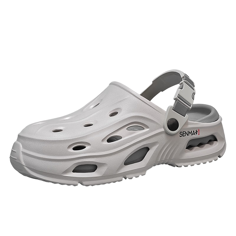 Jingzhenlianggong Breathable Sandals Senma Summer Non-slip Durable Thick-soled Beach Slippers Light Gray Size 40-41