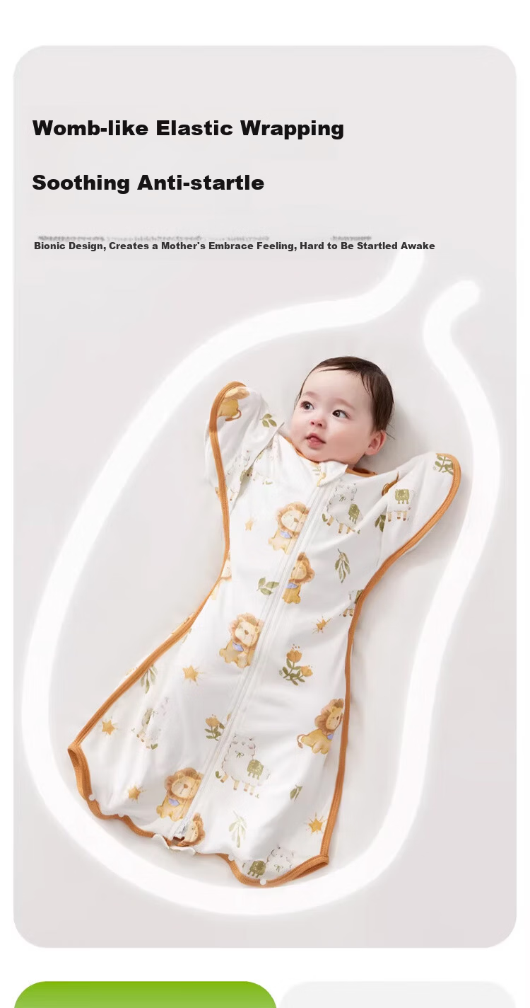 Kidsneed Baby Anti-Startle Sleep Sack Newborn Swaddle Sleep Bag Infant Spring Summer Cotton 0-6 Months Tummy Protection Kick-Proof Blanket 2