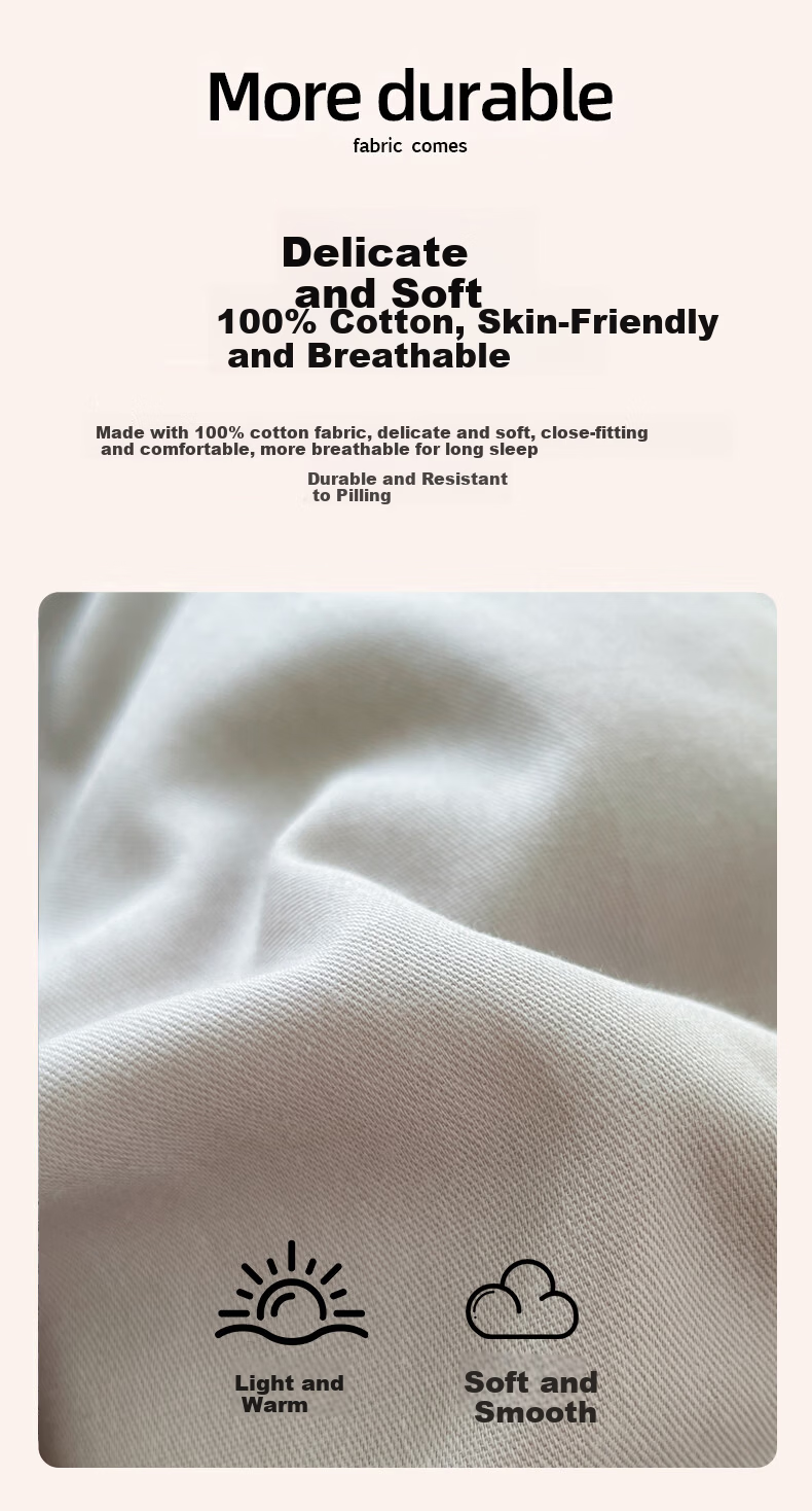 Miiow 100% Cotton Fitted Sheet Pure Cotton Mattress Protector Dustproof Cover 180x200cm 4