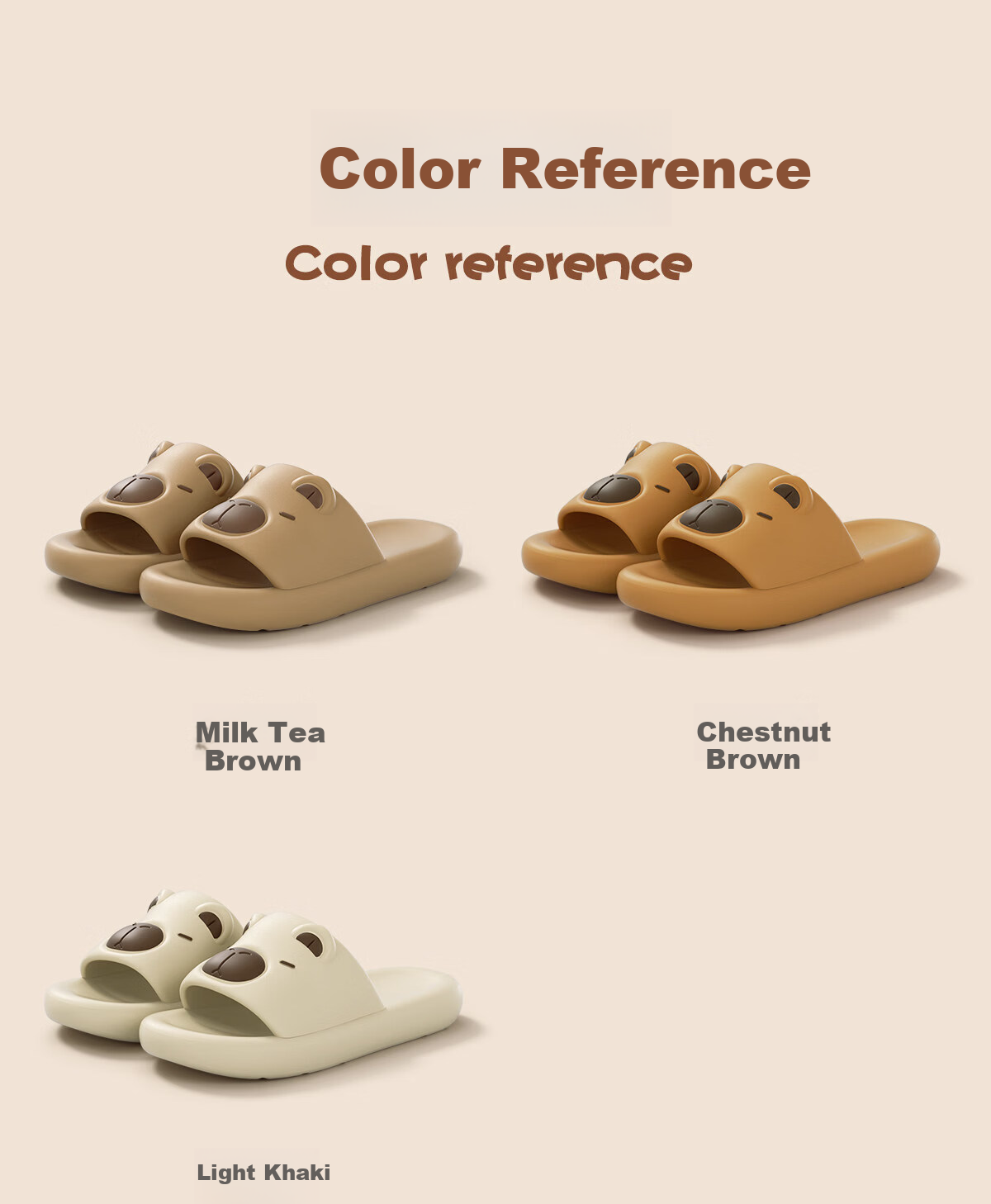 CXOCSI Capybara Parent-Child Slippers Women's Home Non-Slip Outdoor Wear Children's Cartoon Men's Sandals Khaki Size 42-43 17