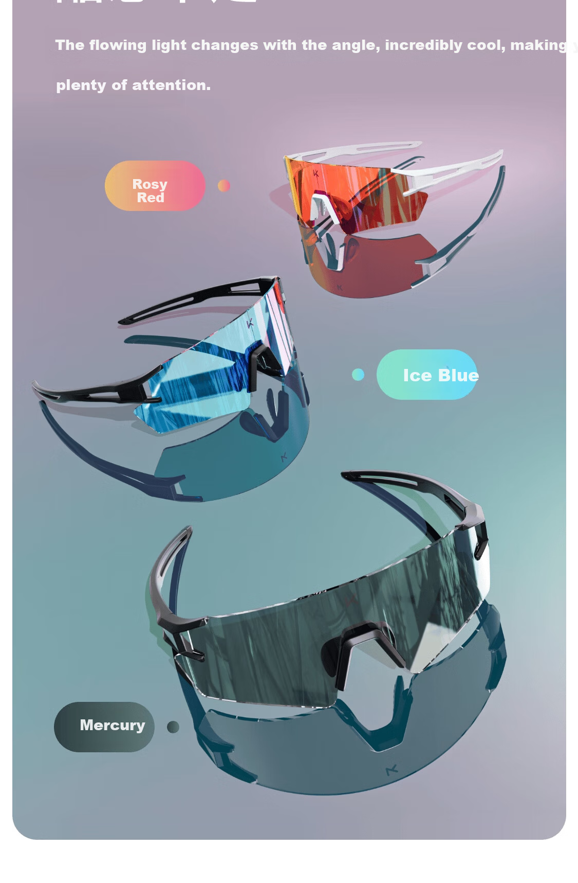 Keep Day and Night Dual-Use Color-Changing Cycling Goggles Marathon Outdoor Windproof Sandproof Road Bike Coated Mercury Lens 13