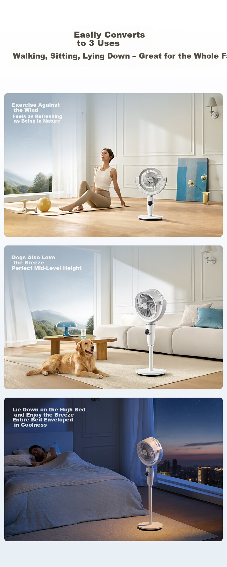 AIRMATE Air Purification Mosquito Repellent Air Circulation Fan, High Power Desktop and Floor Fan, Ultra Quiet, Energy Saving, AI Voice Control, Remote Control Fan SQR258 4