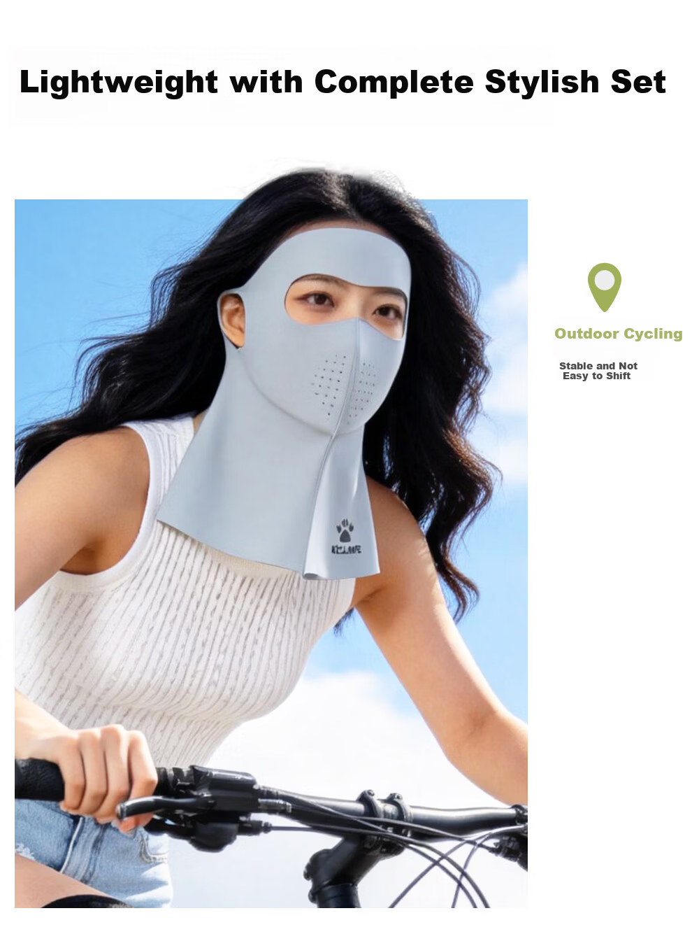 KELME Full Face Sunscreen Mask Women's Facekinni Neck Protection UV Protection Outdoor Windproof Dustproof Cycling Mountaineering Neck Gaiter 11