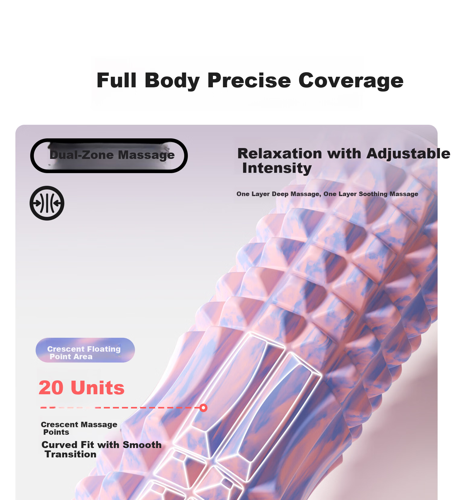 Yottoy Bracket Foam Roller Stick Fixed Wolf Tooth Professional Massage Roller Fitness Tool Yoga Column Camouflage Pink 10