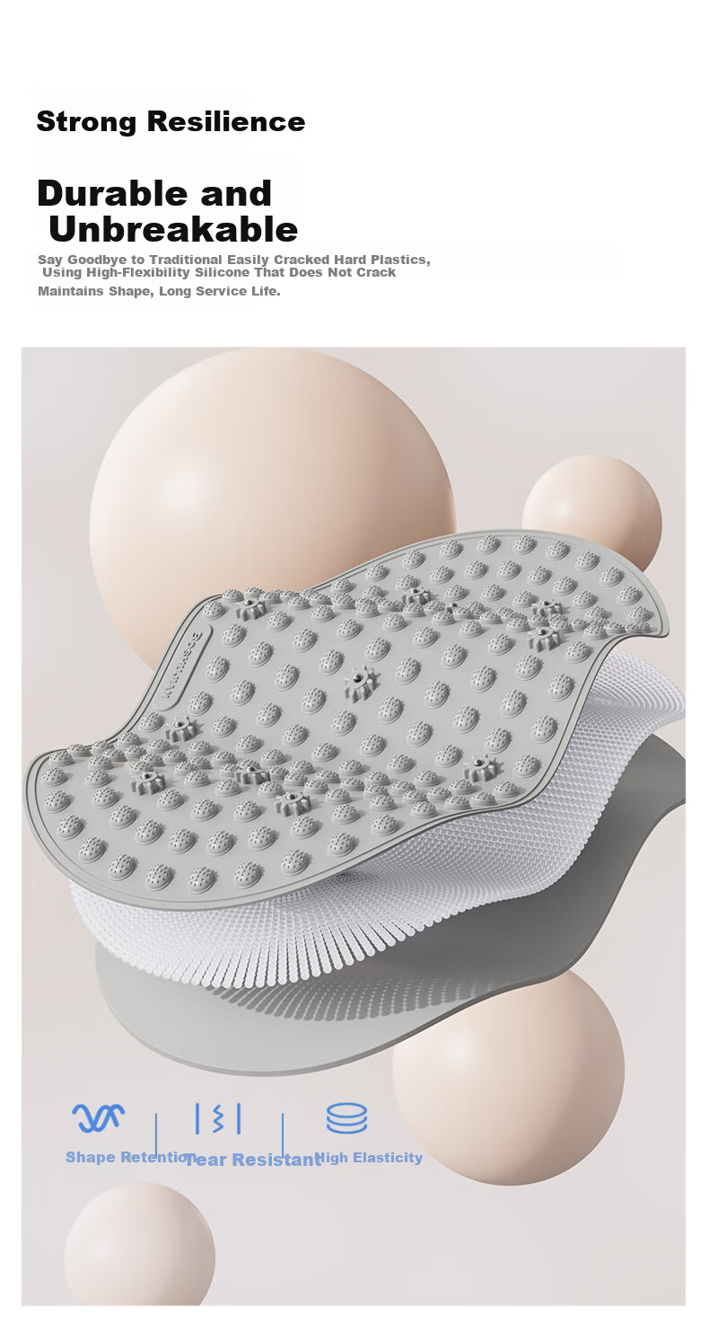 Boshu Health Food-Grade Silicone Acupressure Foot Massage Mat Slow Running Foot Reflexology Board 13