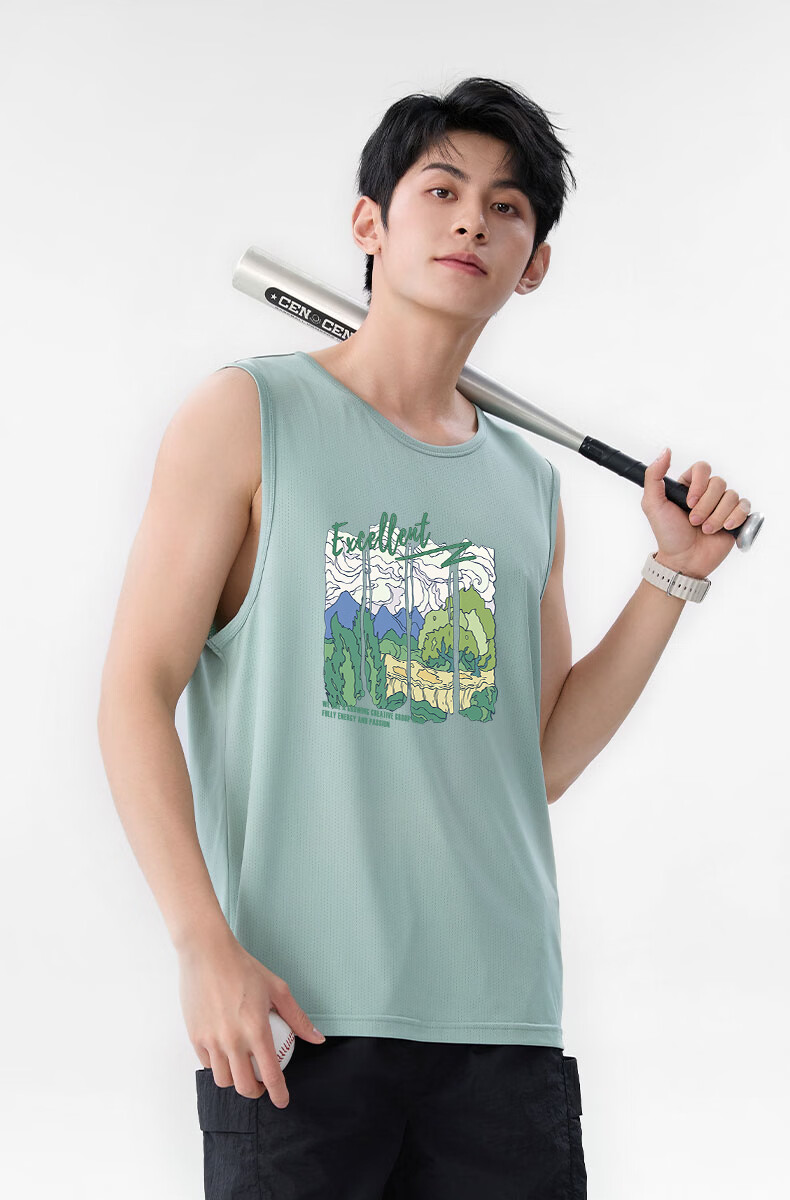 Baleno Men's Ice Silk Sleeveless Vest 2026 Summer New Mesh Breathable Cooling Quick-Dry Lightweight Sports Tank Top T-Shirt 17
