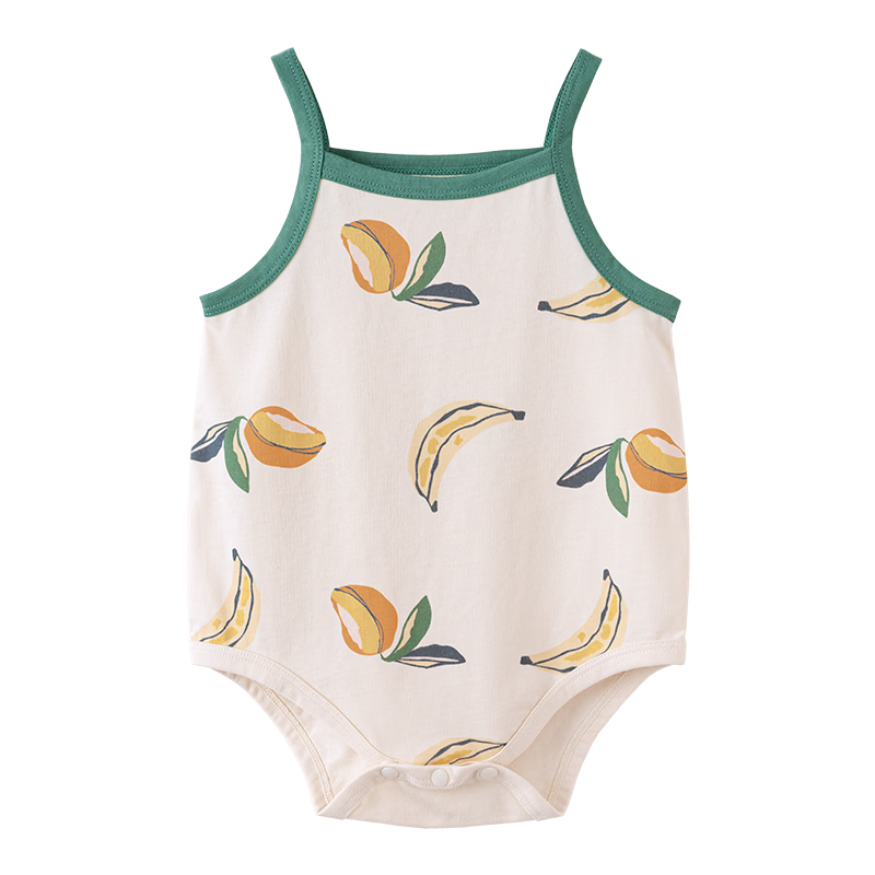 Babylove Baby Sleeveless Romper Summer Thin Cotton Bodysuit Toddler Triangle Jumpsuit Fruit Light Summer