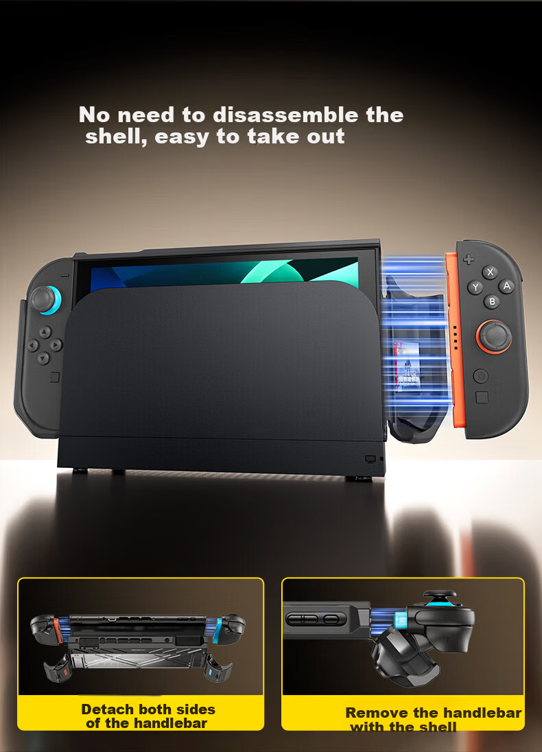 Jemdo Nintendo Switch 2 Protective Case NS2 Integrated Shell Foldable Handle Grip Non-Slip Full-Cover Transparent Hard Case Game Card Storage Box Handheld Console Accessories 4