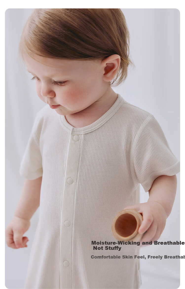 Babylove Baby Romper Summer Modal Lightweight Breathable Unisex Short Sleeve Homewear 5